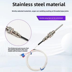<span class=keywords><strong>PT100</strong></span> ปลั๊กต่อแบบทนความร้อนสำหรับการบิน หัววัดอุณหภูมิแบบเสียบได้ เซ็นเซอร์วัดอุณหภูมิ เทอร์โมคัปเปิลชนิด K - Product Image 5