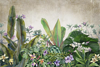 Papier peint mural 3D personnalisé avec des feuilles tropicales pour la maison, les restaurants, les boutiques, fabriqué sur mesure à partir de vos images ou d'AI et en fonction de la taille du mur