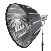 Boîte à lumière parabolique profonde de 90 cm à montage Bowens, noire et argentée, pour studio photo et éclairage vidéo flash