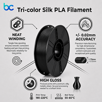 Filament PLA Soie Bicolore 1,75 mm 1 kg pour Imprimante 3D, Consommables FDM Brillants Dégradés, Sans Déformation 190-220°C