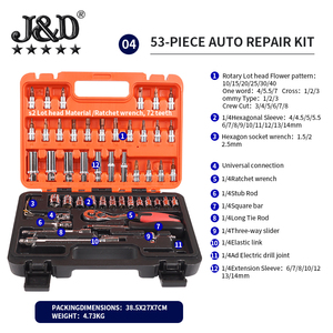 53 ensembles de réparation automobile et d'entretien automobile outils combinaison d'extension clé à cliquet kit de réparation - Product Image 4