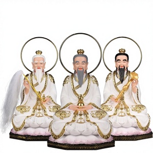 Statua degli <span class=keywords><strong>Antenati</strong></span> Taoisti 'Tre Purità', Ornamenti per il Culto del Maestro Ancestrale, Taishang Laojun Taoista, Lavorata a Mano e Lucidata per la Casa - Product Image 1