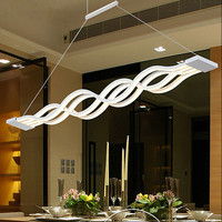 Designer 2025 LED Lustre Pendentif Lumières Ondulé Lustre 1M 3CCT Hauteur Réglable pour La Maison Salle À Manger Cuisine Décor Lignes Minimalistes