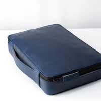 Sac de rangement pour accessoires électroniques, pochette, trousse de toilette, logo personnalisé en relief, organisateur de gadgets technologiques en cuir véritable pour iPad