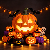 Lanterne citrouille d'Halloween directement de l'usine, éclairage LED pour Halloween