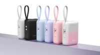 Batterie externe 10000mAh 22.5W PD à charge rapide avec double câble intégré, écran LCD numérique, chargeur de batterie portable