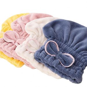 Serviette de séchage capillaire en microfibre corail, style coréen mignon, pour femmes, vente en gros OEM - Product Image 1