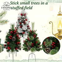 Poteau de sol pour sapin de Noël artificiel rouge, décor de jardin extérieur en PVC dense, pour fête de Noël, plage, patio