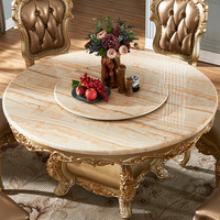 Pas encore d'avis Nouveaux ensembles de salle à manger de style classique européen ensembles de table à manger en bois avec dessus en marbre avec 8 chaises