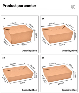 Fiambreras rectangulares de papel <span class=keywords><strong>Kraft</strong></span> desechables personalizadas del fabricante para opciones de embalaje de ensalada y pollo frito - Product Image 2
