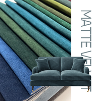 Tissu d'ameublement en velours de polyester tricoté épais – Doux, uni, teint, polaire brossé, vert mat, pour textile de maison, voiture, sac, jouet