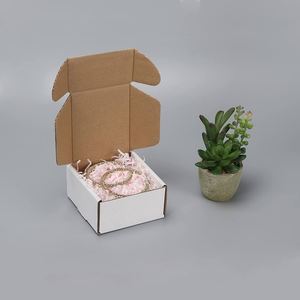4x4x2 Inches Plain <b>White</b> Shipping <b>Boxes</b> Set of 25, <b>White</b> Corrugated Cardboard Box - Product Image 4
