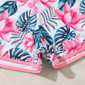 2026 Cô Gái 2 Pcs Phát Ban Bảo Vệ Đồ Bơi Hoa In Dài Tay Áo Tắm Phù Hợp Với Trẻ Em Quần Short Bãi Biển Kích Thước 8-12T Tankinis - Product Image 4