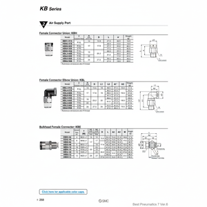 Módulo de tubería SMC Pneumatics, piezas neumáticas de módulo de tubería de - Product Image 1