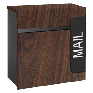 New Design Modern Mailbox Metal Outdoor Post Mail Box With Wooden Letter Box Mailboxes