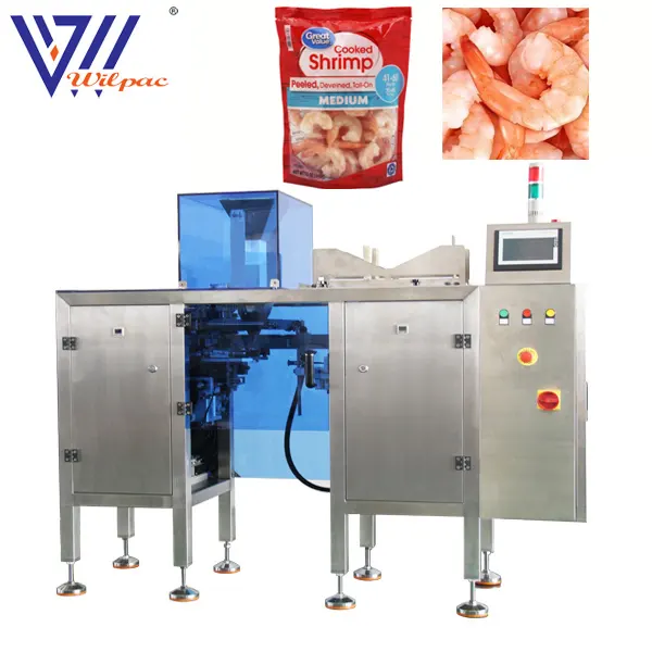 Machine d'emballage automatique à crevettes, emballage d'aliments électrique à fermeture éclair, fruits de mer déformations, alimentation