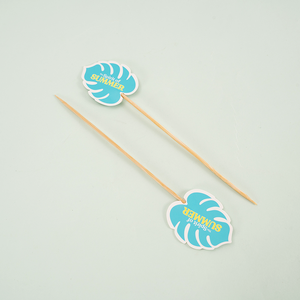 Palillos de Bambú Biodegradables con Bandera Impresa Personalizada, Palillos de Cóctel Ecológicos para Hoteles, Restaurantes y Eventos - Product Image 1