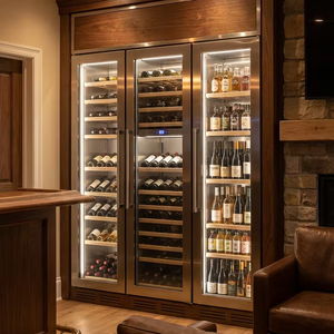 Cave à vin domestique premium à température unique, refroidisseur d'air, réfrigérateur, refroidissement par ventilateur, anti-vibration, étagères réglables, sans givre - Product Image 1