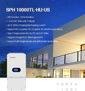 Growatt อินเวอร์เตอร์พลังงานแสงอาทิตย์10KW ไฮบริด <span class=keywords><strong>SPH</strong></span>-10000TL-HU-US 120V 240V แยกเฟสราคาต่ำไฮบริดอินเวอร์เตอร์พลังงานแสงอาทิตย์ - Product Image 2