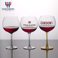 Verres à cocktail fantaisie en verre ballon à long pied transparents, faits à la main, avec logo personnalisé, plusieurs tailles, pour vin, eau, gin tonic, mariage