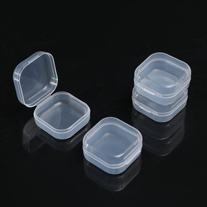 Mini Plastic Storage Box 3.5x3.5x2cm For Earplugs Earrings Rings Jewelry Organizers Desktop Container Clear Square Case - Product Image 2