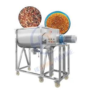 Ribbon Blender Food Powder 300 L Salt Flour Beans Spice Mixer with Screw Conveyor Mixing Machine Electric Heating 100L~20000L