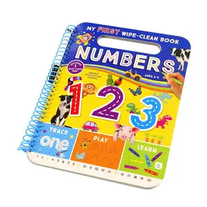 Kids Preschool Educação Aprender Número Write-Número Do Livro Livro de Aprendizagem com Caneta Limpa