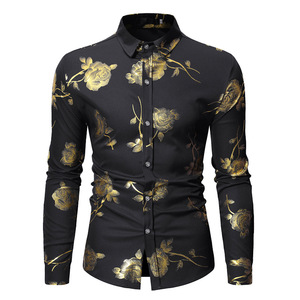 Vêtements de mode décontractés chemises pour hommes chemise boutonnée imprimée à manches longues dernière conception de chemise en gros pour hommes - Product Image 5