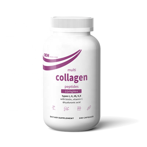 Cápsulas de Colágeno Múltiple OEM al por Mayor Tipo I, II, III, V, X - Fórmula y Empaque Personalizados de Animales Alimentados con Pasto, Sin OMG - Product Image 1