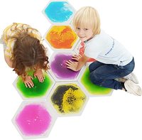 Heißer Verkauf: Abnehmbare Technologie 3D-Teppichfliesen Lava-Spielmatte Flüssige Sensorische Bodendekoration Sechseckige Flüssigkeits-Bodenfliese
