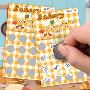 Cartoon Custom <b>Scratch</b> Tickets 16 <b>Scratch</b> Areas Food Elements <b>Scratch</b> Off Match 4 Identical Symbols to Win - Product Image 1