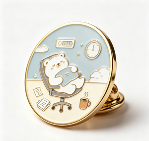 <b>Cute</b> <b>Bear</b> Enamel Coin Pin Round Metal Craft Lapel Pin Office Desk Gift Decor - Product Image 4
