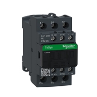 Contacteur de commande de moteur LC1D38BL, pour charge résistive, 18,5 kW, bobine 24V DC, contact 38 A, 600V AC, 3 pôles, 1 NO/1 NC, TeSys D