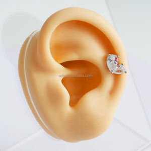 Bijoux <span class=keywords><strong>de</strong></span> <span class=keywords><strong>piercing</strong></span> pour oreilles en acier inoxydable poli haute brillance, vente en gros, <span class=keywords><strong>piercing</strong></span> tendance, clous d'<span class=keywords><strong>oreille</strong></span> en zircon en forme <span class=keywords><strong>de</strong></span> cœur - Product Image 6