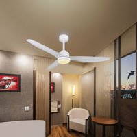 Ventilateur de plafond de lustres LED de marque propre pratique avec des lames en plastique ABS télécommande de moteur à courant continu pour l'application d'hôtels d'intérieur