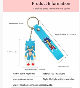 Xinxing Anime suave PVC <span class=keywords><strong>llavero</strong></span> Anime personaje <span class=keywords><strong>llavero</strong></span> lindo dibujos animados 3D figura goma erizo <span class=keywords><strong>Sonic</strong></span> <span class=keywords><strong>llavero</strong></span> - Product Image 2