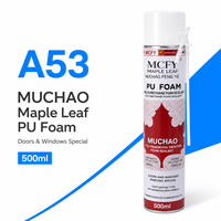 Scellant en mousse PU MUCHAO Maple Leaf A53 de 500 ml à haute densité et à expansion uniforme, pour projets de collage de panneaux muraux intérieurs, économe en énergie