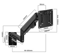 Support de télévision LCD télescopique rotatif à bras long en alliage d'aluminium, personnalisable, sûr et élégant – Offre Spéciale