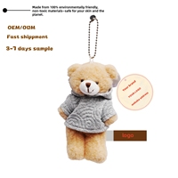 OEM ODM mini porte-clés en peluche quantité minimale de commande bas personnalisé peluches ours personnalisé lapin porte-clés ours en peluche pour pendentif de mascotte douce