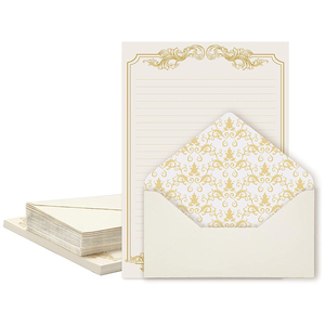 Set di Buste e Carta da Lettere Retrò A4 in Stile Europeo, Carta Patinata con Stampa a Caldo per Lettere d'Amore <span class=keywords><strong>Scritte</strong></span> a Mano - Product Image 1