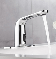 Robinet de lavabo en laiton à capteur automatique Nouveau design Robinet de vanité à induction sans contact de style contemporain pour salle de bain Valve en céramique