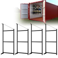 Supports d'étagères pour conteneurs maritimes, kit de rangement en acier réglable à 3 niveaux, organisateur mural pour garage, abri, supports