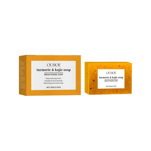 Jabón Limpiador Suave de Limón y Cúrcuma, Jabón Facial y Corporal Natural Aclarante con Vitamina C y Curcumina, OEM - Product Image 1