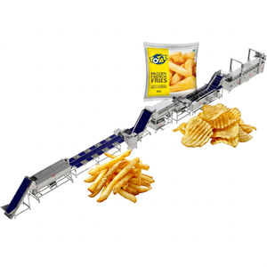 Machines à frites surgelées Ligne complète de chips de pommes de terre 100-500 kg/h Ligne de machines à pommes de terre fraîches entièrement automatique - Product Image 1