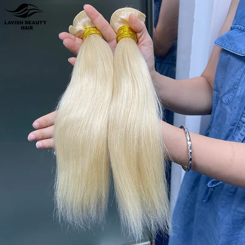 Natual 100% tóc con người 613 Nga Blonde tóc Trinh Nữ bó, ASH BLONDE phần mở rộng tóc bán buôn
