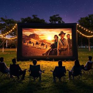 Écran de cinéma gonflable en PVC de 20 pieds (240 pouces) - Tissu Oxford 210D imperméable - Projection extérieure - Cinéma de jardin - Fêtes - Événements scolaires - Product Image 1