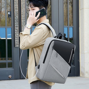 <b>Laptop</b> <b>Backpack</b> For Men <b>15</b> <b>Inches</b> Waterproof Business Travel With Usb Port Gray Black Blue Red Solid Color - Product Image 2