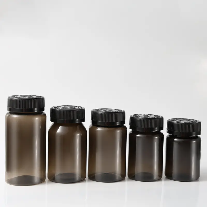 150cc pet packaging in plastica per animali domestici flaconi di pillole nere vuote di vitamina bottiglia di capsule di ambra