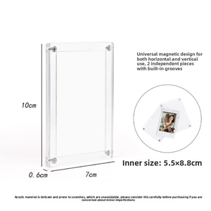 Nouveau design, support <span class=keywords><strong>photo</strong></span> <span class=keywords><strong>Instax</strong></span> magnétique transparent en acrylique de 3 pouces, motif mignon imprimé, écologique, décoratif - Product Image 6