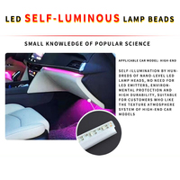 Lampe d'ambiance intérieure 18 lumières 64 couleurs Accessoires de voiture avec lumière d'ambiance acrylique LED cachée 12V Contrôle par application pour smartphone